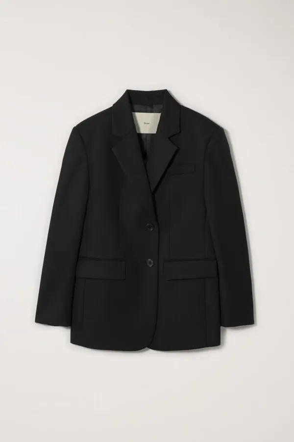 ESSENTIAL 2 BUTTON WOOL BLAZER BLACK