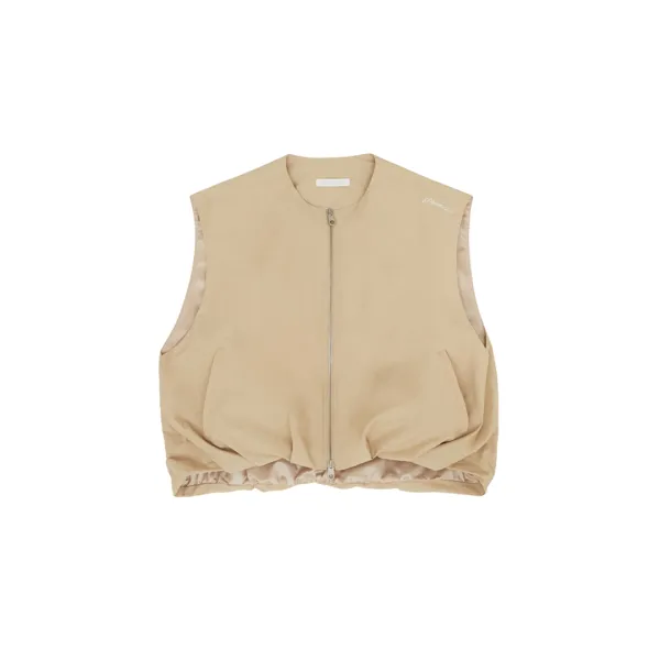 Puffed Hem Vest (milk tea beige)