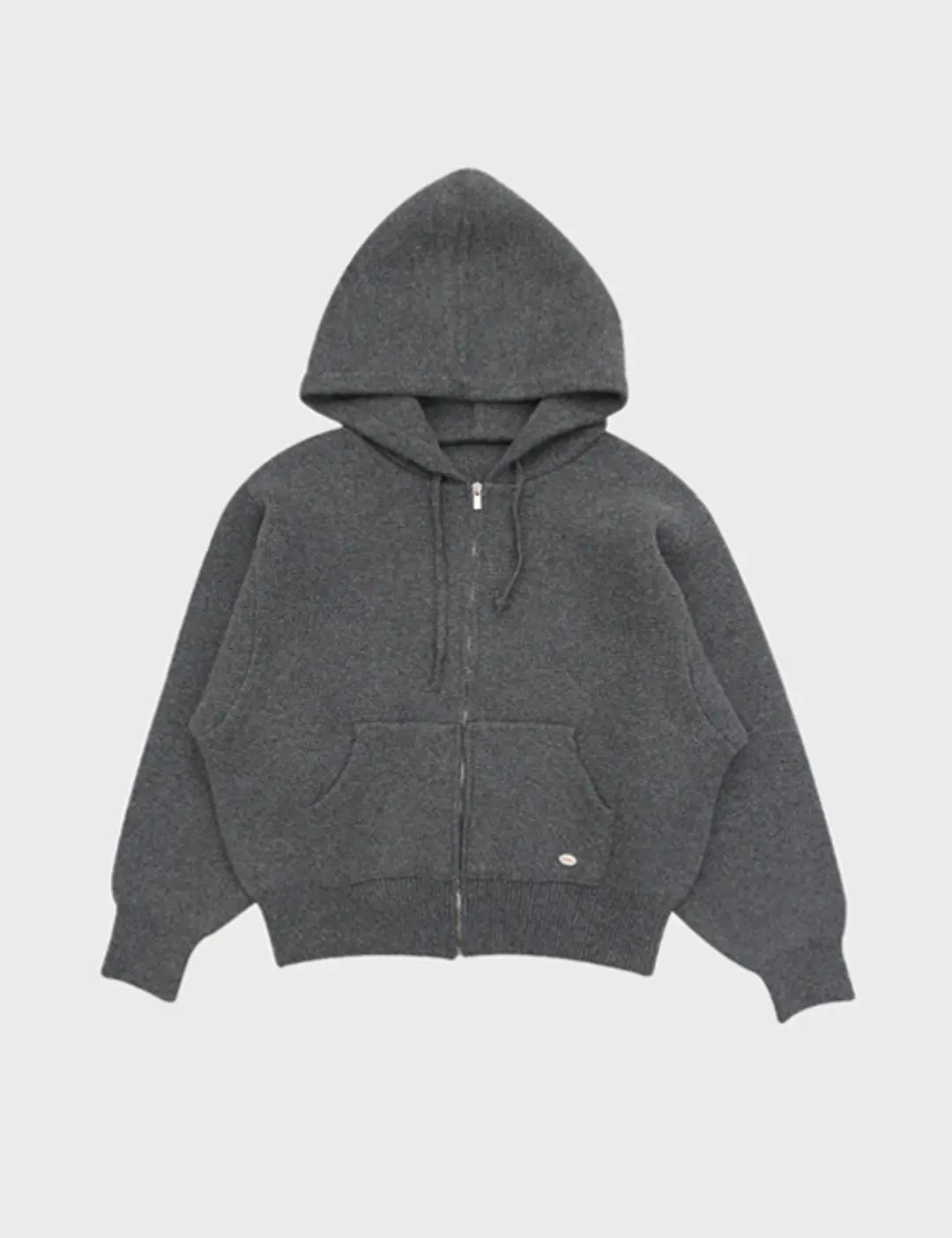 프레클 heavy knitted zip up jacket with hood in gray 상품 이미지 2