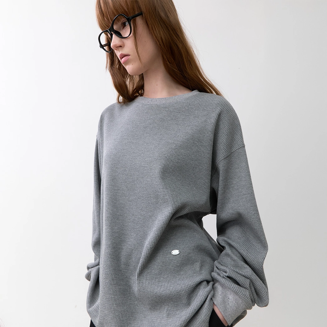 아뜰리에 나인 (T-7193)WAFFLE LONG SLEEVE TEE 상품 이미지 1