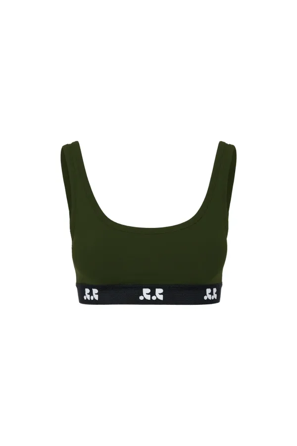 RR LOGO BAND BRA - KHAKI
