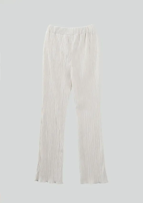 Mused Velour Bootscut Pants - Ivory