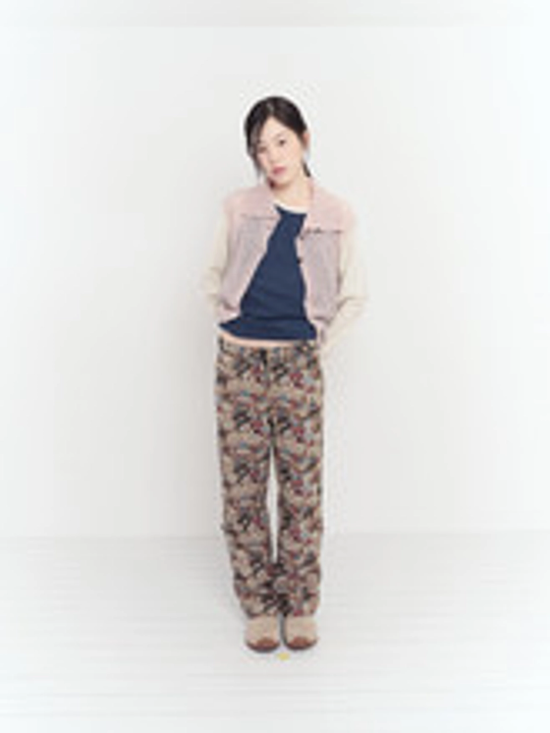 무음 Teddy Jacquard Pants (Brown) 상품 이미지 3