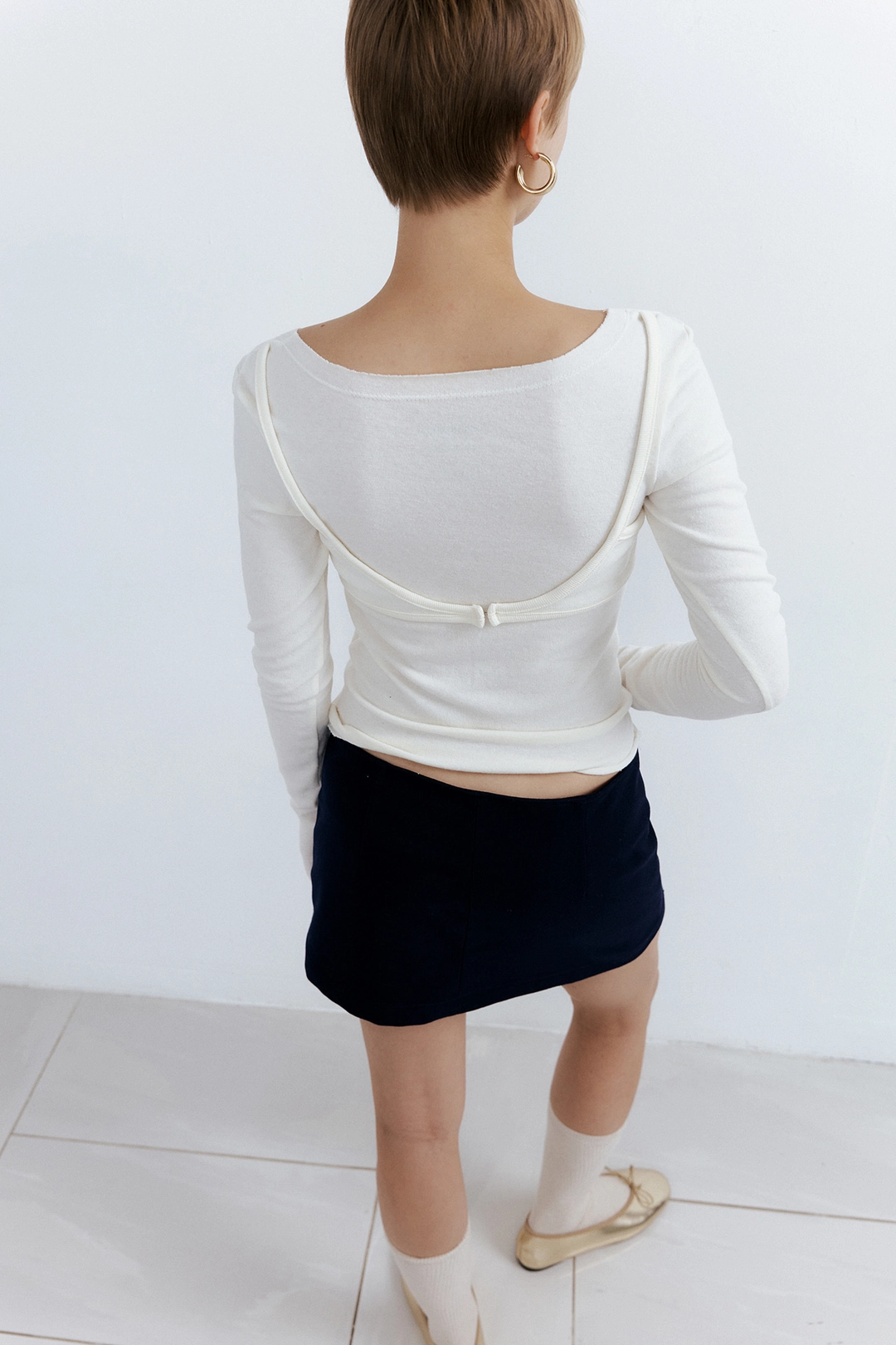 포지프레클즈 Back Buckle T-shirts_Ivory 상품 이미지 2