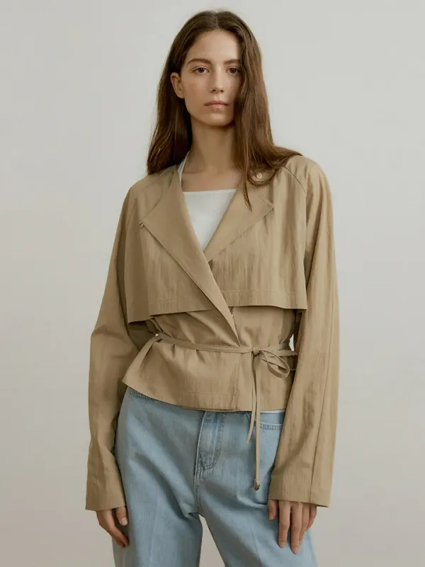 TRENCH LAYER BLOUSE_2COLOR