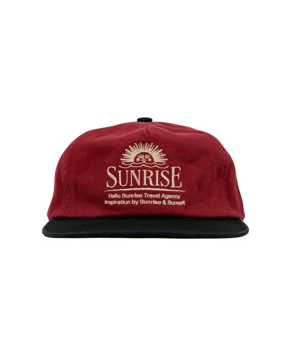 Washed Horizon Relaxed Fit 5P Cap_Red & Black