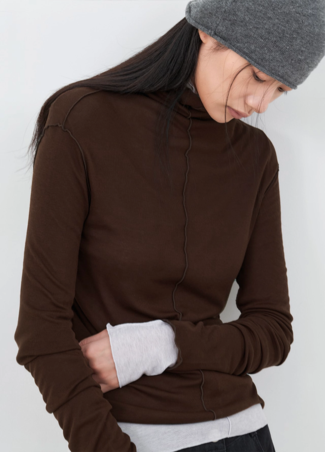 아뜰리에 나인 (T-7288)AN INTERLOCK HIGH NECK TEE 상품 이미지 2
