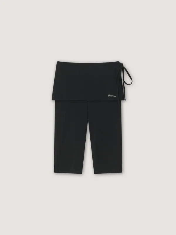 [3rd] Wrap Capri Pants - Black