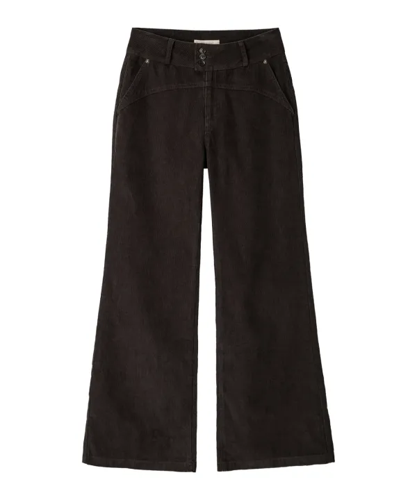 Velvet Corduroy Bootcut Pants-Charcoal
