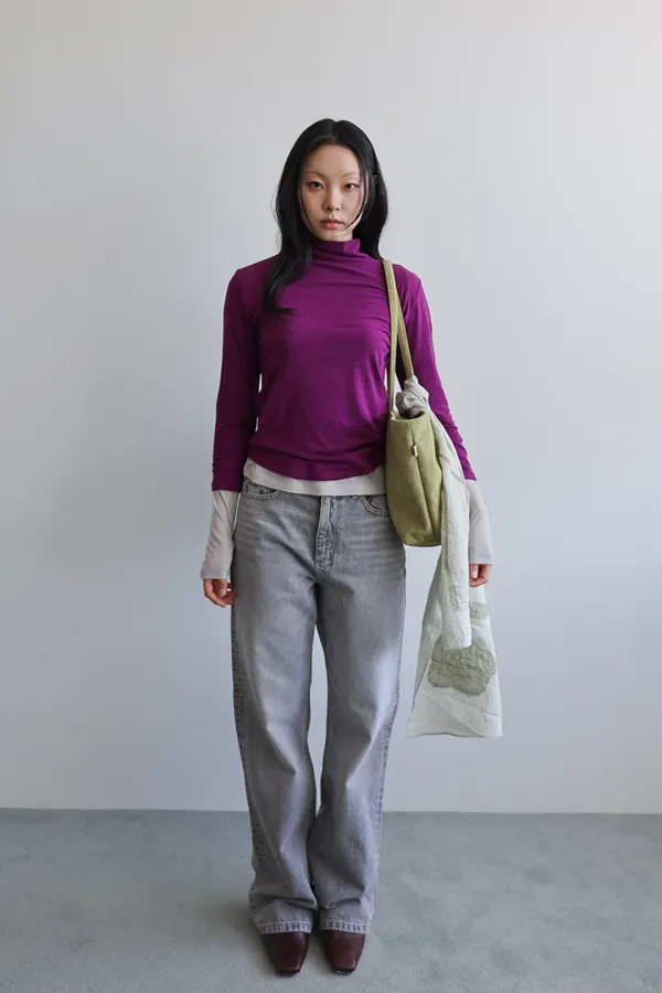 Turtleneck T-shirt_Purple