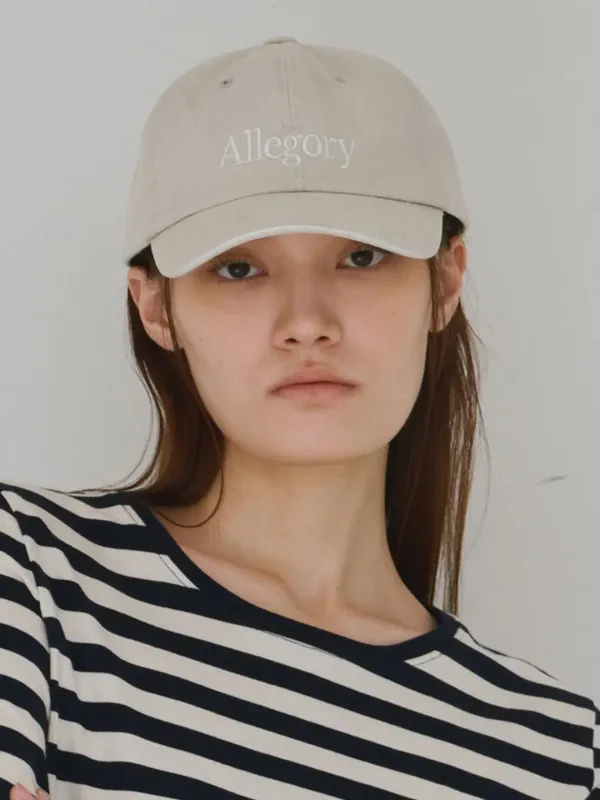 Stitch Cotton Ball Cap [Light Beige]