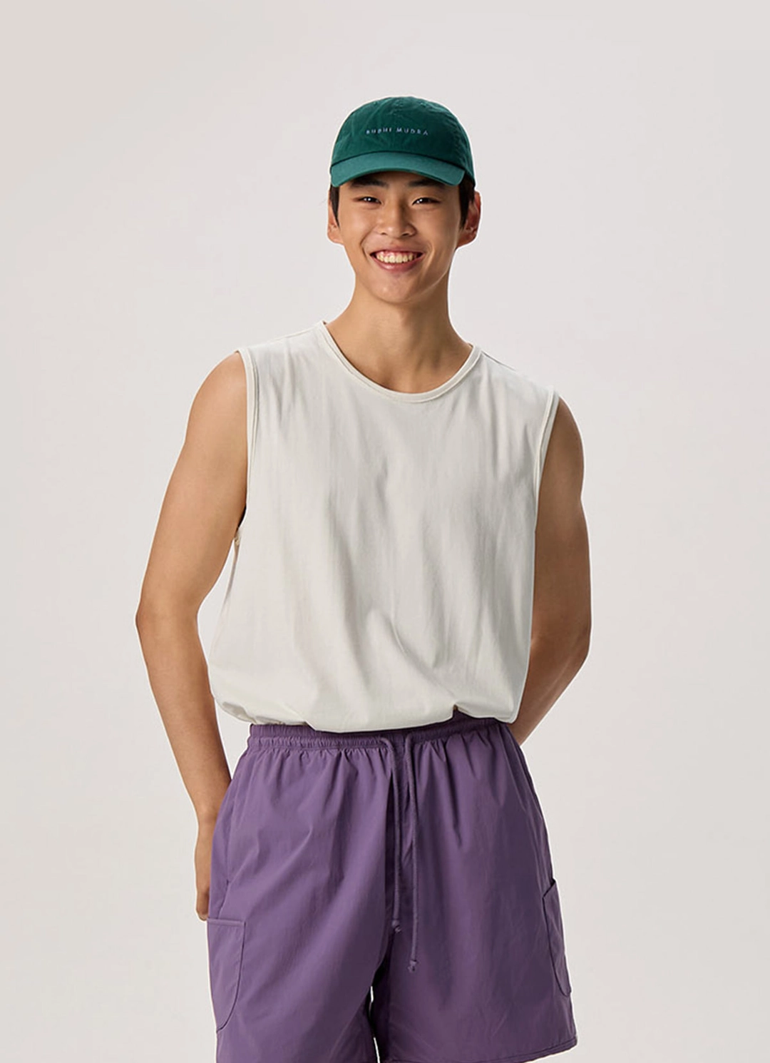 부디무드라 V slit sleeveless (Unisex)_Star White 상품 이미지 3