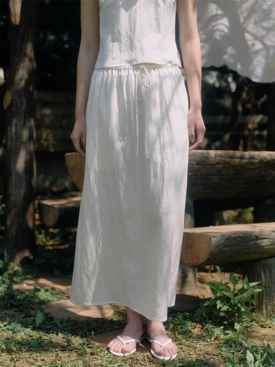 베이오드 Tencel string long skirt_ivory 상품 이미지 2