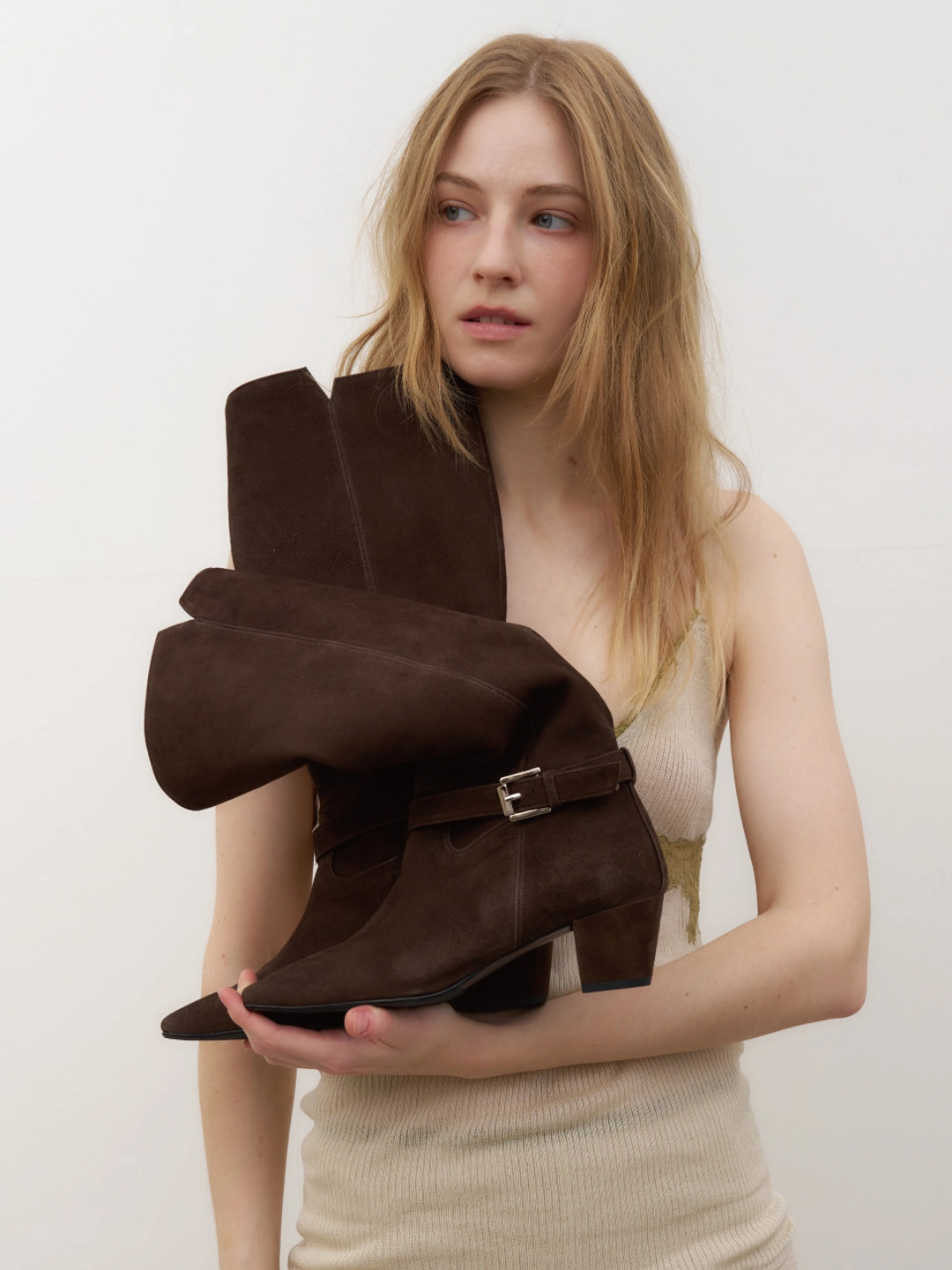 러브듀이 DOVE long boots / 브라운스웨이드 상품 이미지 2