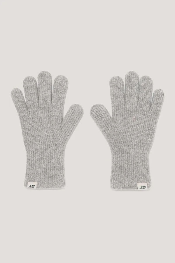 WHOLEGARMENT KNIT GLOVES MELANGE GREY