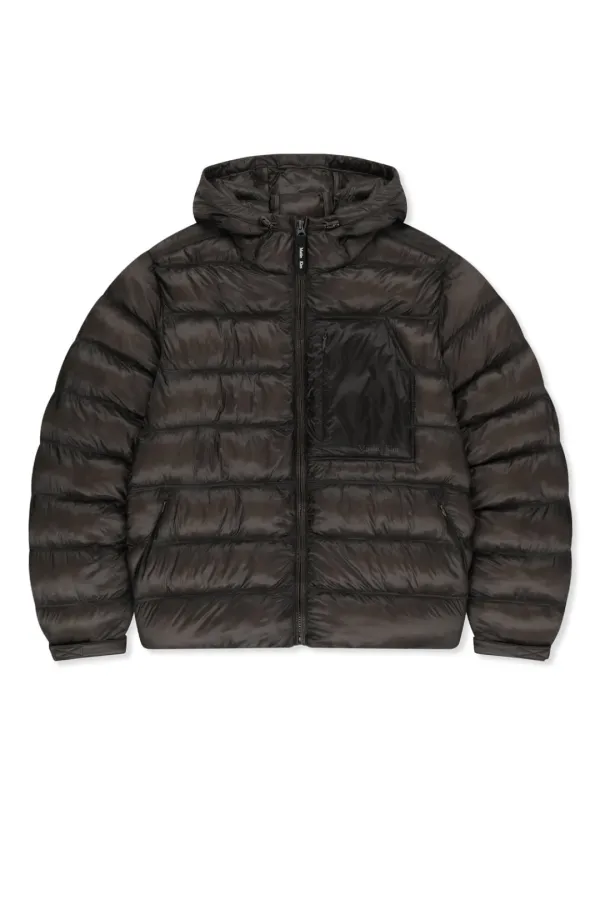 CLOUD SHELL HOODY PADDING JUMPER IN CHARCOAL