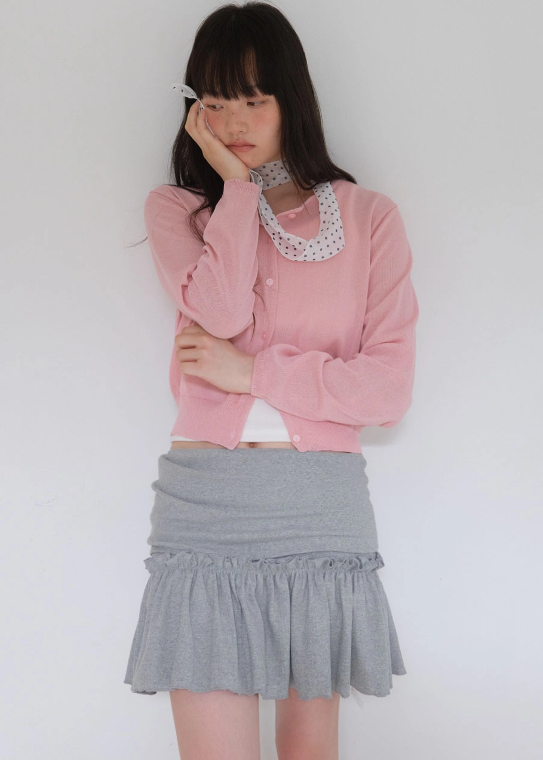 온무드 4WAY FOLDING SKIRT - GRAY 상품 이미지 2