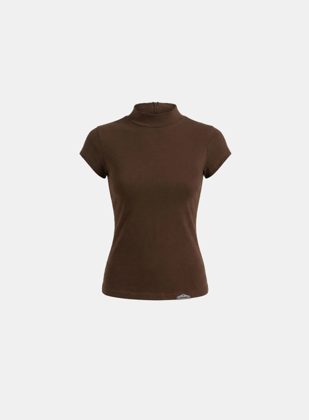배드블러드 [w-tee26-067] Viper Logo Mock-Neck Cap Sleeve - Brown 상품 이미지 1