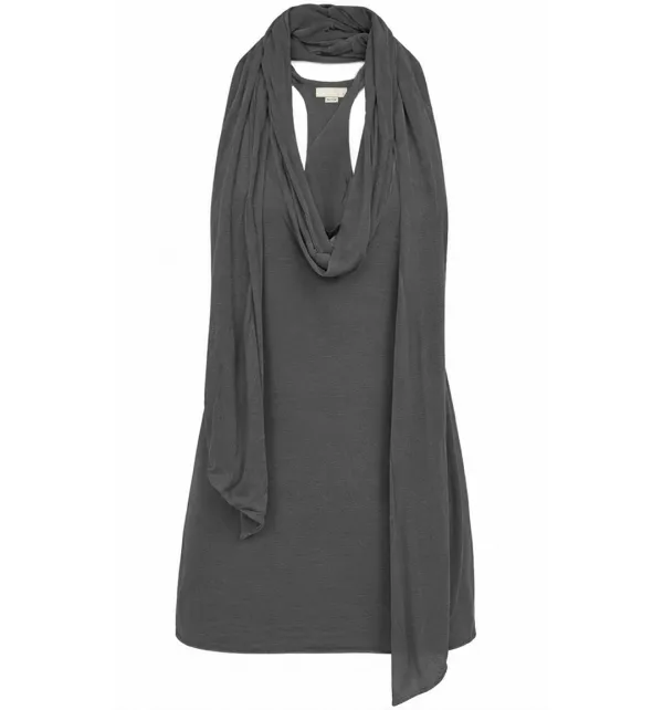 Scarf mini dress (Charcoal)