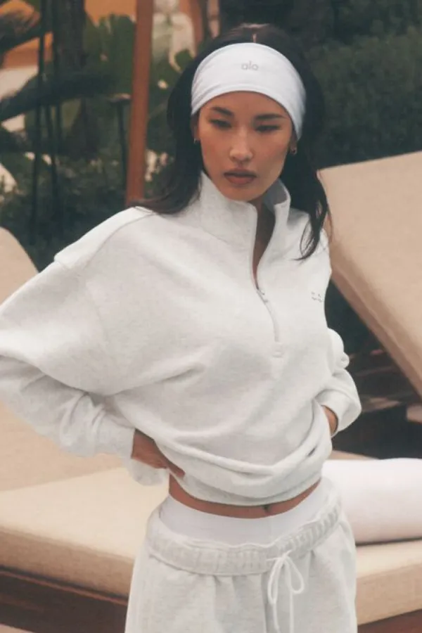 Accolade 1/4 Zip Pullover - White Heather