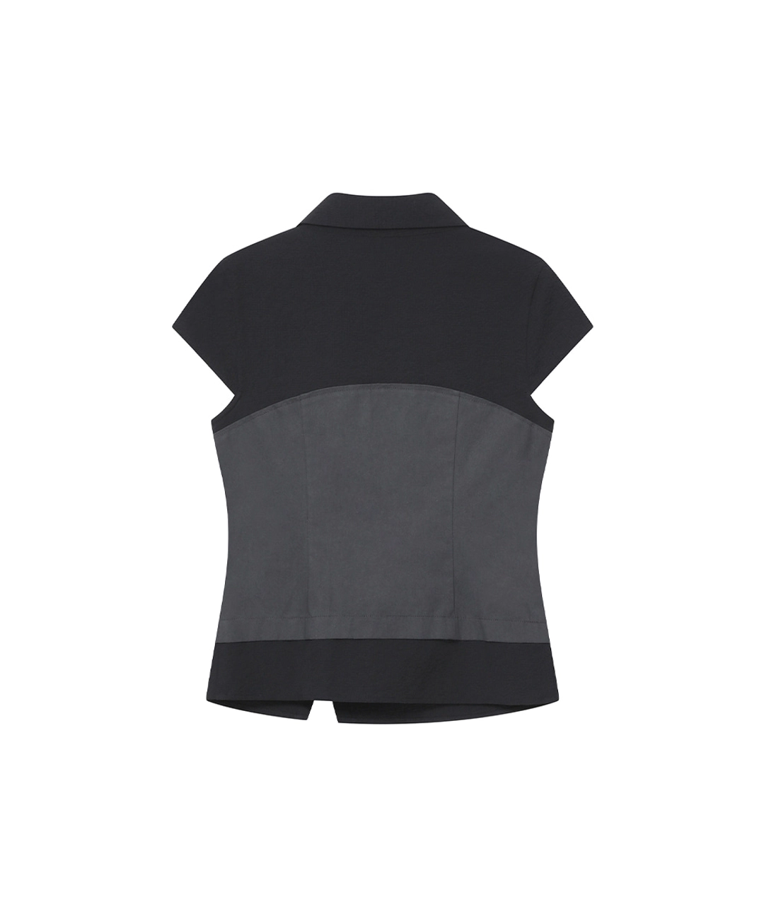 미세키서울 [Hannah X Misekiseoul] Hannah side collar shirt BLACK 상품 이미지 2