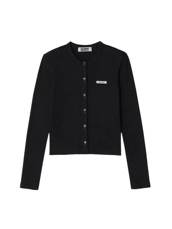KNIT STUD CARDIGAN_BLACK