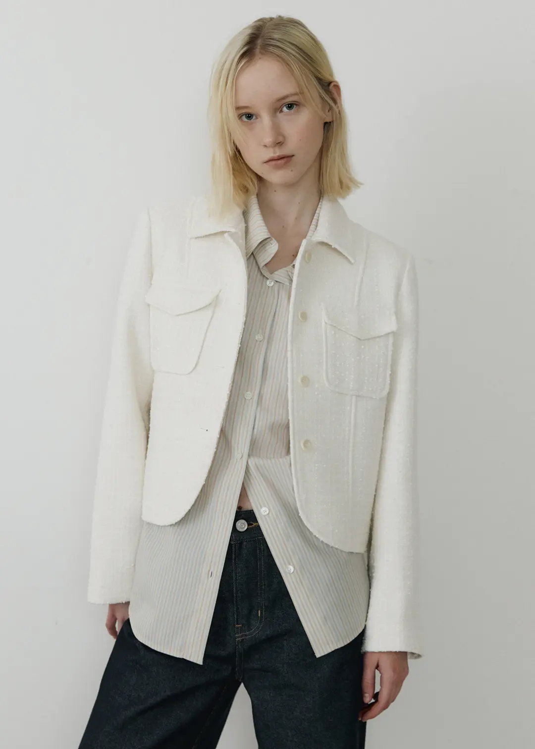 블루브릭 Short tweed jacket (ivory) 상품 이미지 2