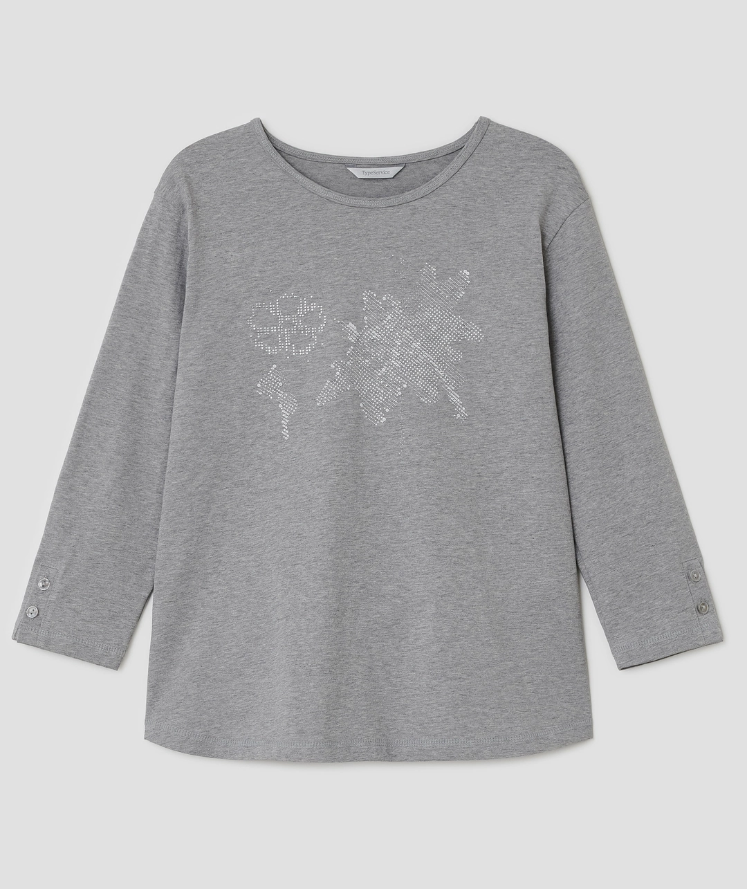 타입서비스 [3차] Button Cuff Curved Top [Gray] 상품 이미지 1