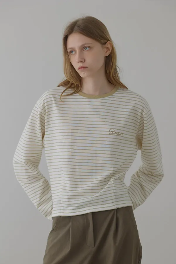 stripe dart sweatshirts_beige