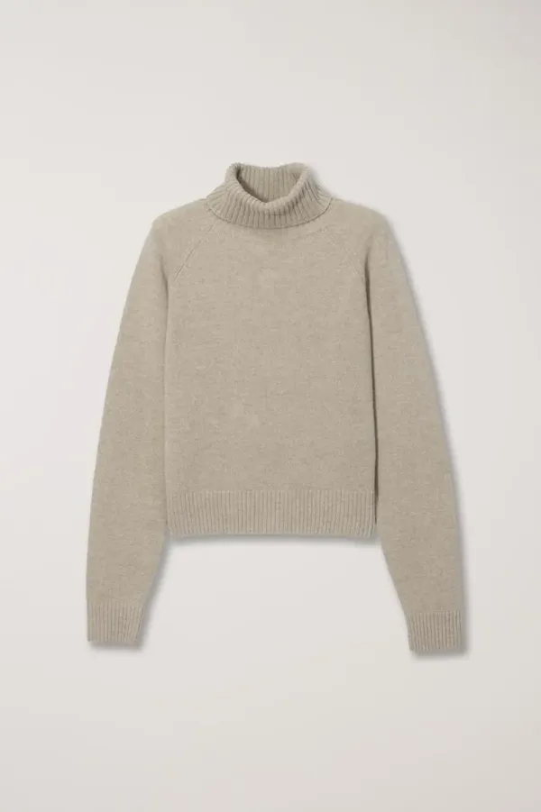 UNISEX ESSENTIAL WOOL TURTLENECK SWEATER PISTACHIO