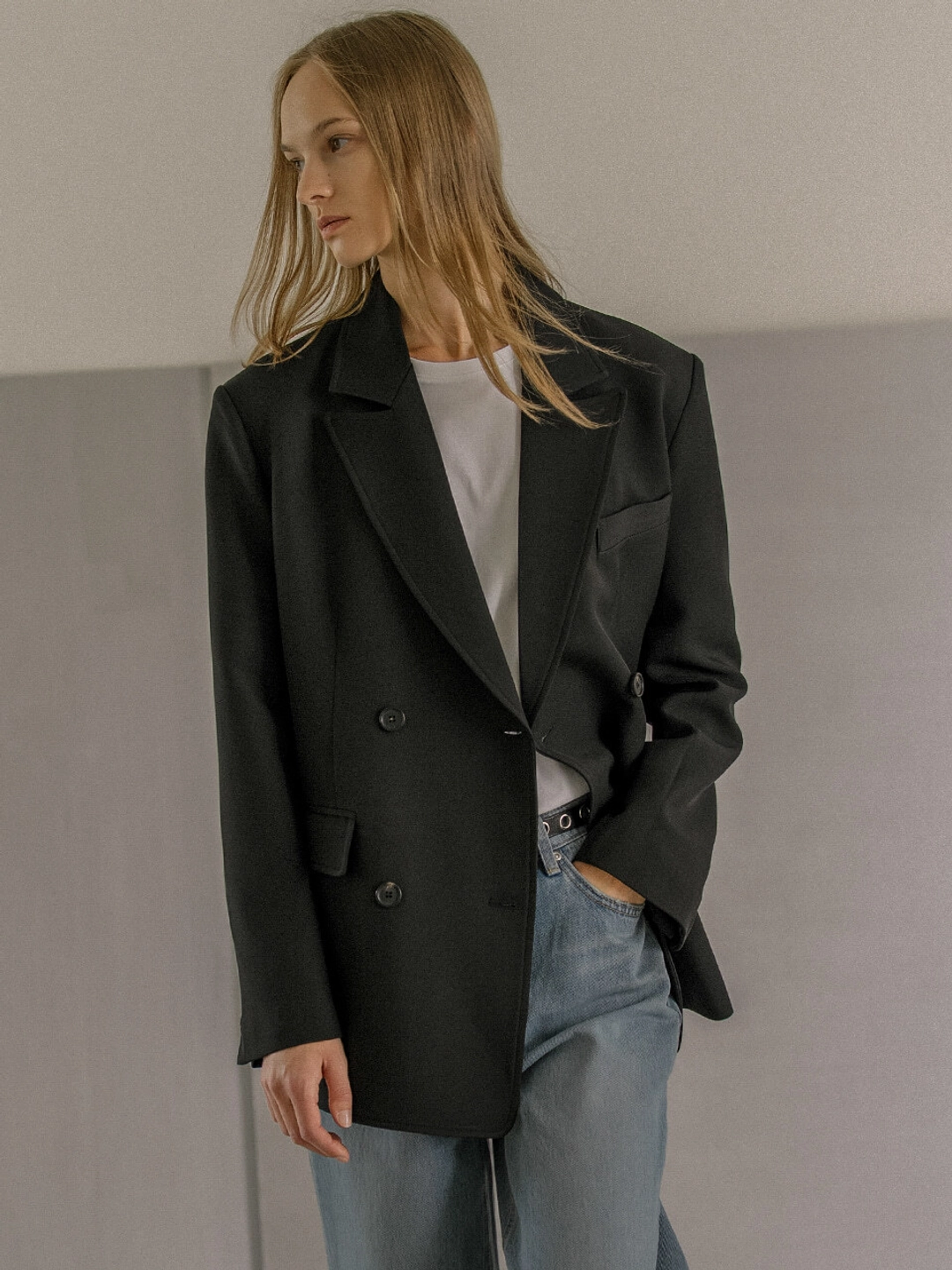 노운베러 Classic double jacket [KNFW02JK06]_Black 상품 이미지 2