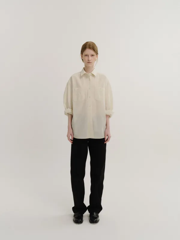 5th | Over Fit Double Pocket Shirt (Ivory)