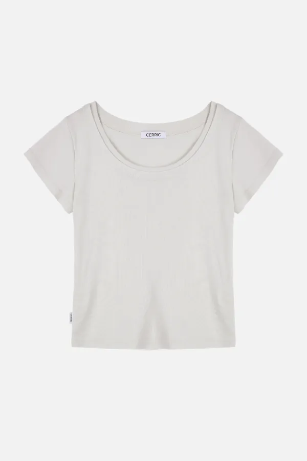 Scoop Neck Top _ Beige