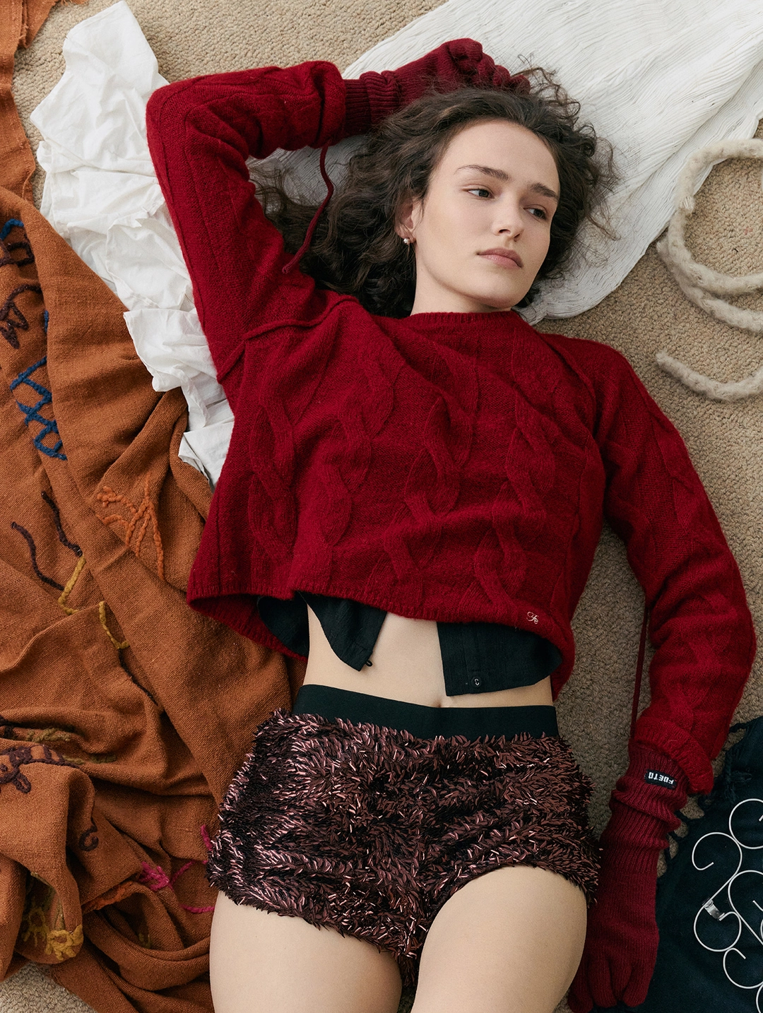 포에토 Apple kid mohair twist knit - red 상품 이미지 2