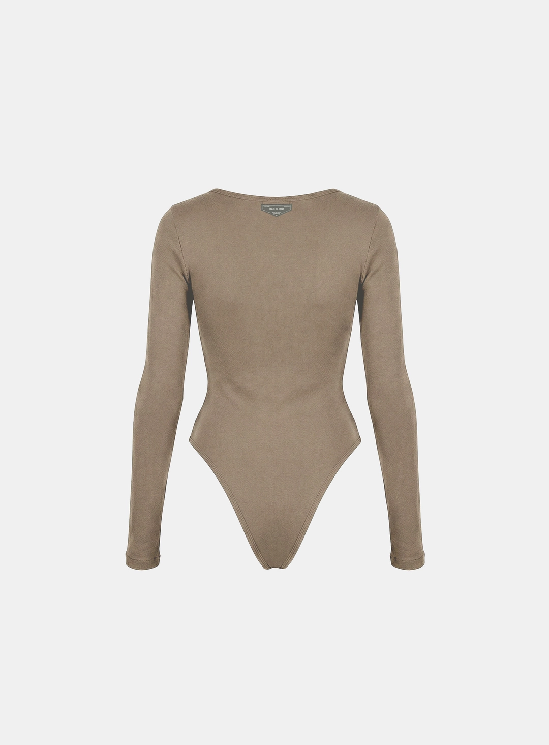 배드블러드 [w-jst26-001] BS Cotton Jersey Henley Neck Bodysuit - Tobacco 상품 이미지 2