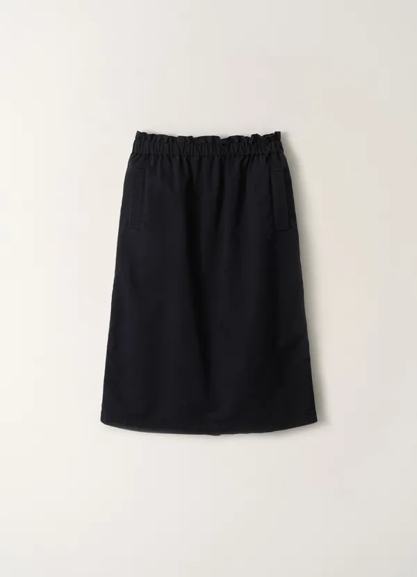2ND/ Shirring band cotton skirt (Dark navy)