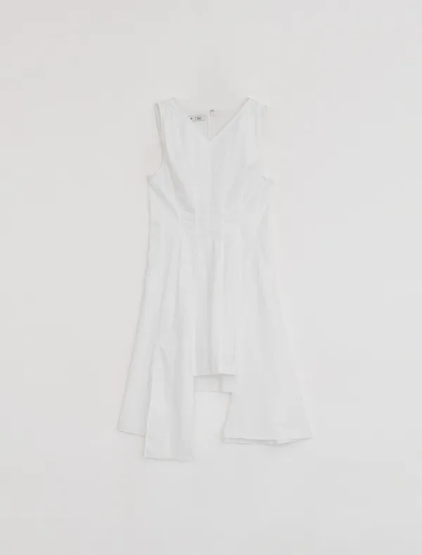DAMAGED COTTON DRESS [WHITE]