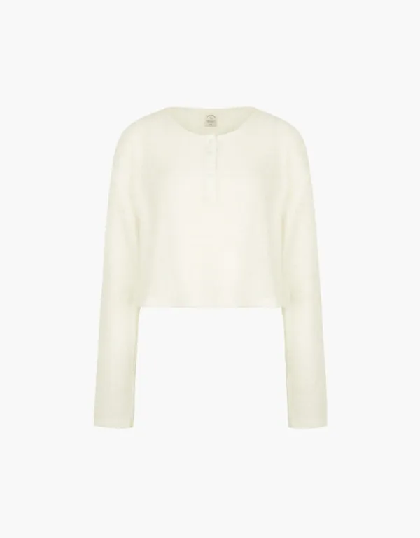 skashi henley crop knit - oatmeal