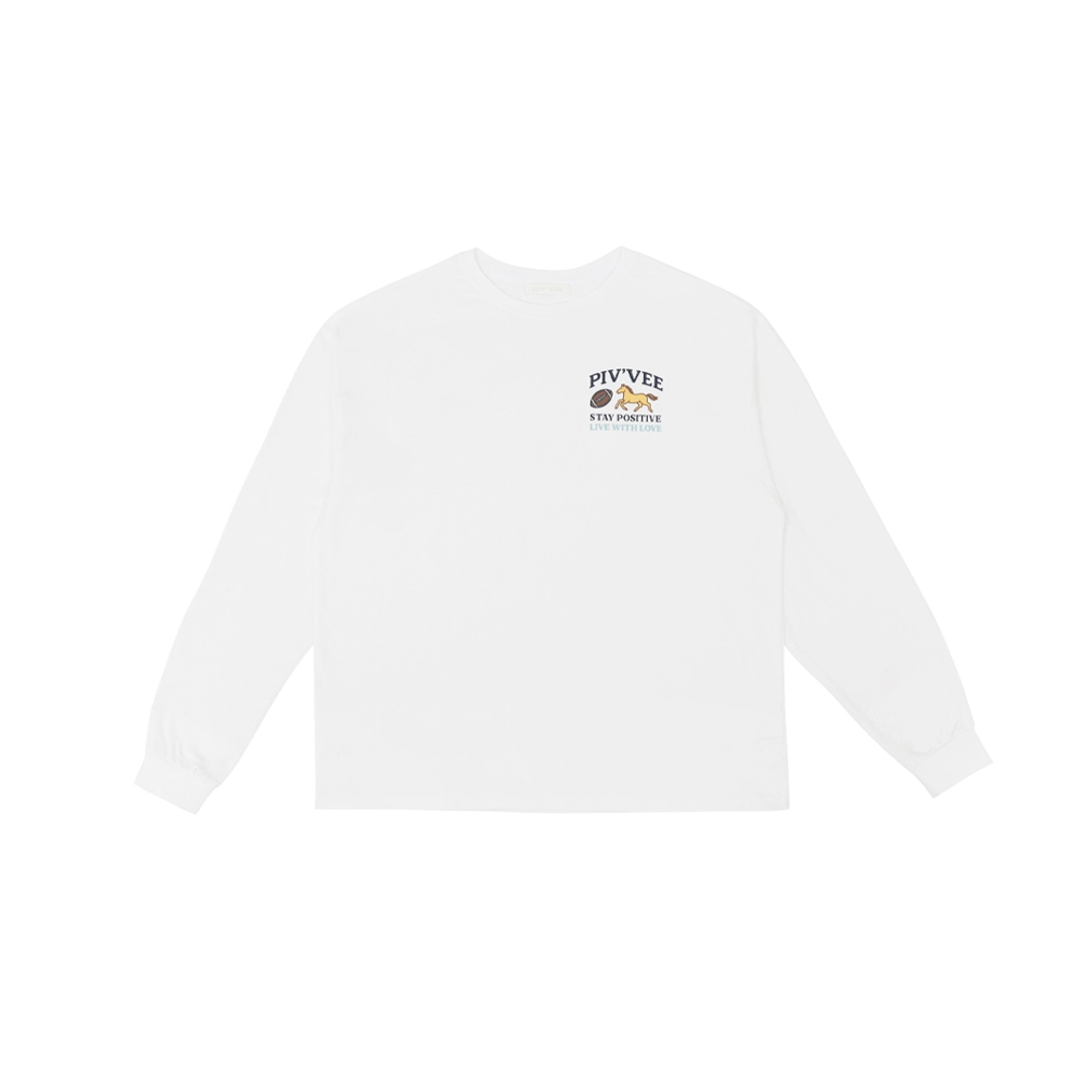 피브비 Positive Pony Long Sleeve T-shirt (cloud white) 상품 이미지 1
