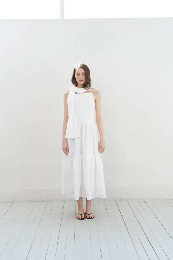 Layered dress ( Ivory / Black )