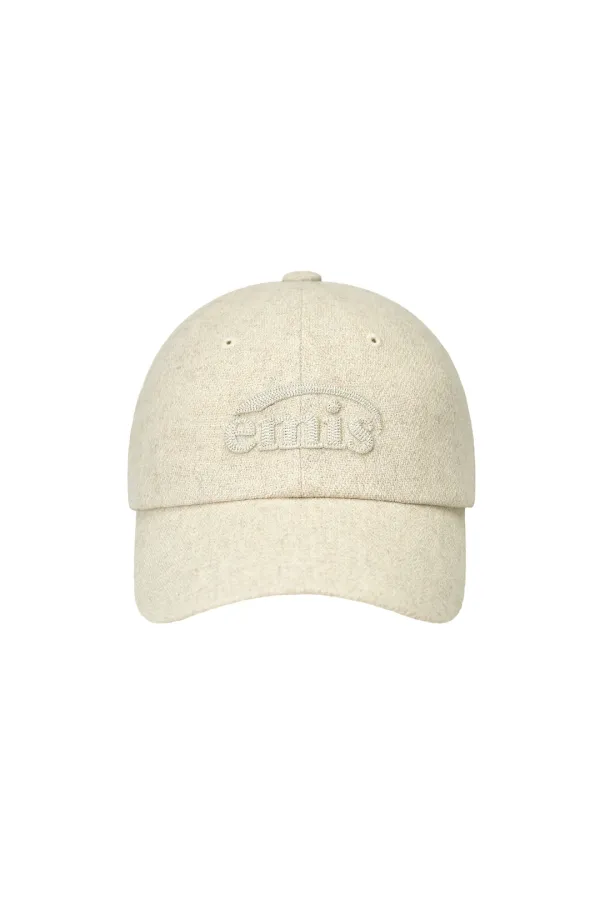 CHAIN LOGO WOOL CAP-OATMEAL MELANGE
