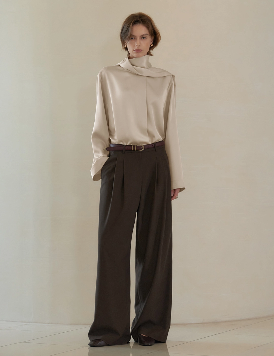 노미나떼 Wane Wide Pants (Brown) 상품 이미지 2