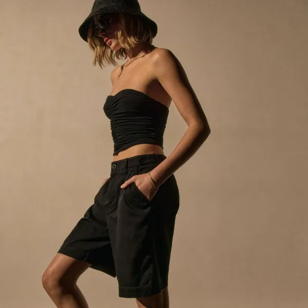 Cotton Long Short - Black Pigment
