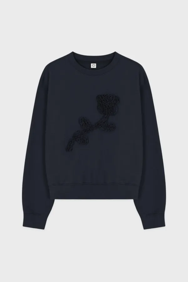 Rose Frill Sweatshirt (Navy)