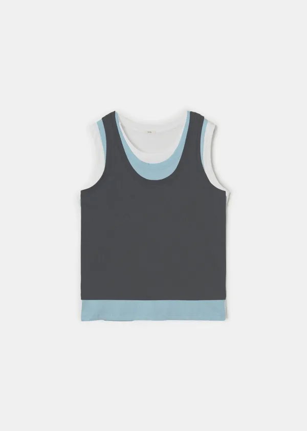 3-Piece Layered Sleeveless(Charcoal)