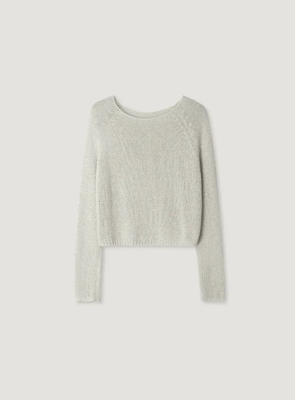 NEFF LINEN CROP KNIT_MILKY GREY