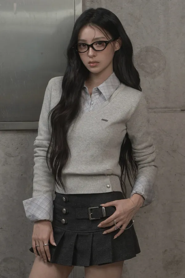 Signature V-neck Knit (melange)