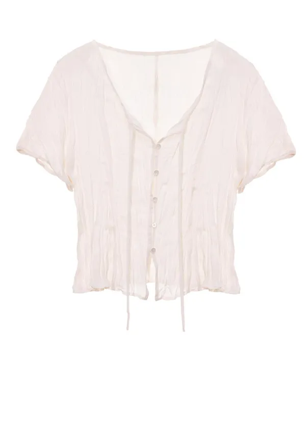 Wrinkle String Blouse SW5MB231_2color