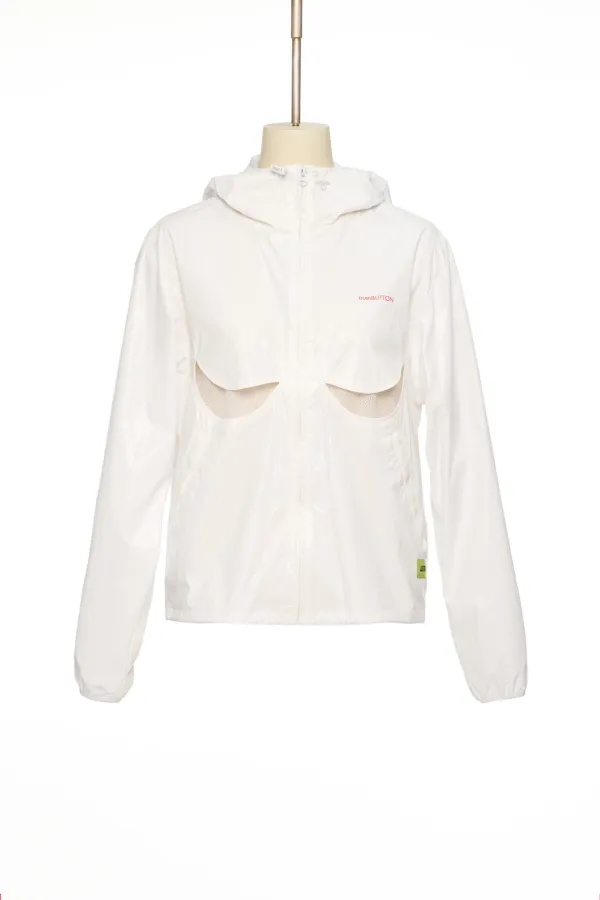 PS26 WHITE CUT-OUT DETAIL WIND BREAKER