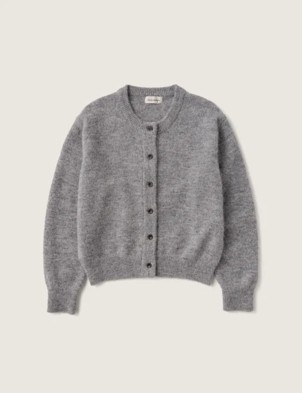 Fog Alpaca Cardigan (Melange Gray)